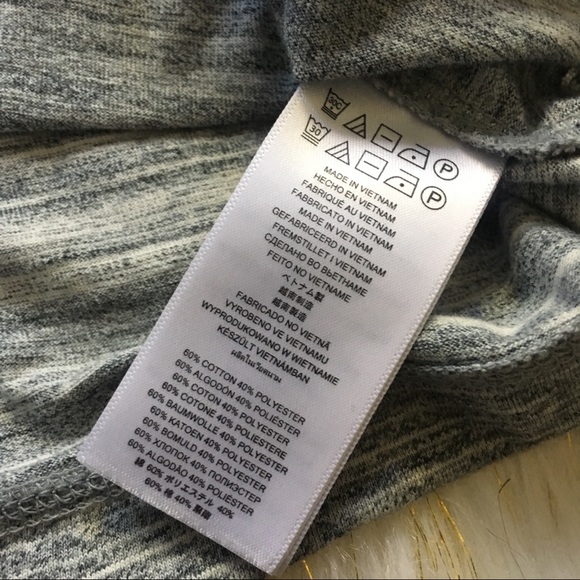 Michael Kors Gray Striped V-Neck Tee - Picture 5 of 6